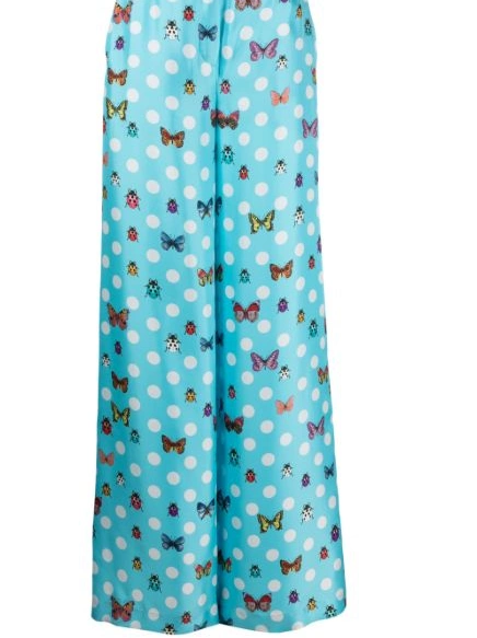 Affordable Butterflies wide-leg silk trousers Versace Women 0404